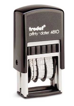 TRODAT 4810 SELF-INKING  .140&quot; (3MM)  DATE STAMP